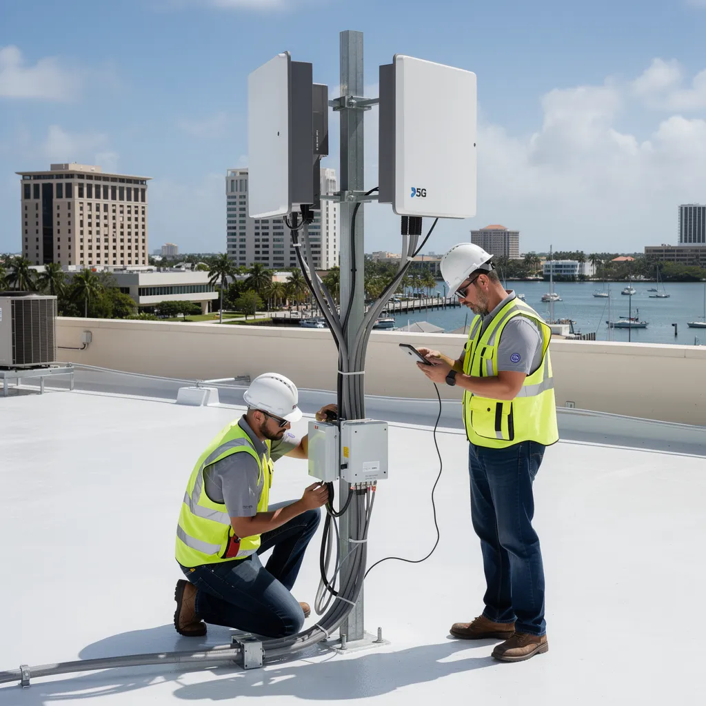 Wireless antenna on rooftop