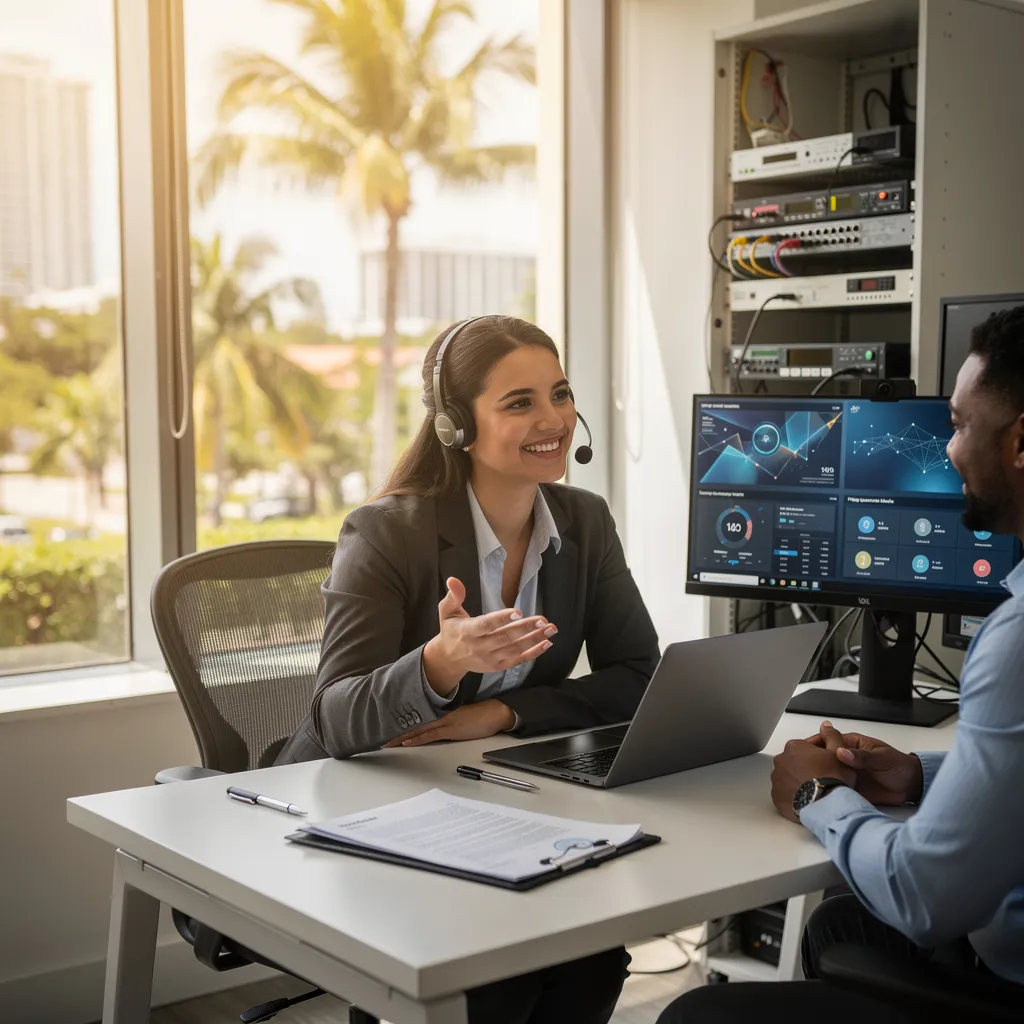 Customer support representative assisting client